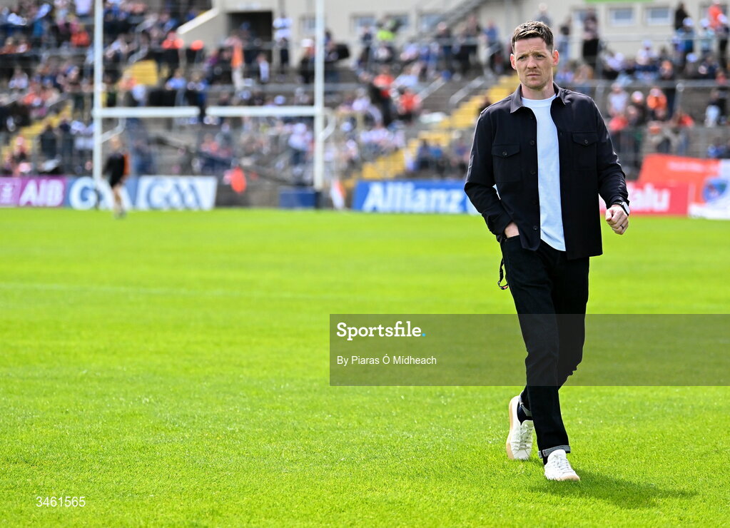 17 May 2026; Conor McManus, former Monaghan footballer and current BBC Sport pundit, before the Ulster GAA Football Senior Championship final match between Armagh and Monaghan at St Tiernach's Park in Clones, Monaghan. Photo by Piaras Ó Mídheach/Sportsfile
