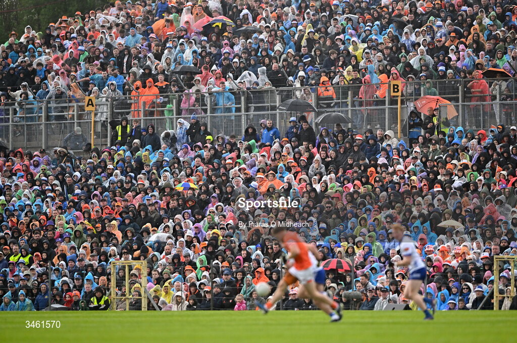 17 May 2026; A general view of supporters during the Ulster GAA Football Senior Championship final match between Armagh and Monaghan at St Tiernach's Park in Clones, Monaghan. Photo by Piaras Ó Mídheach/Sportsfile