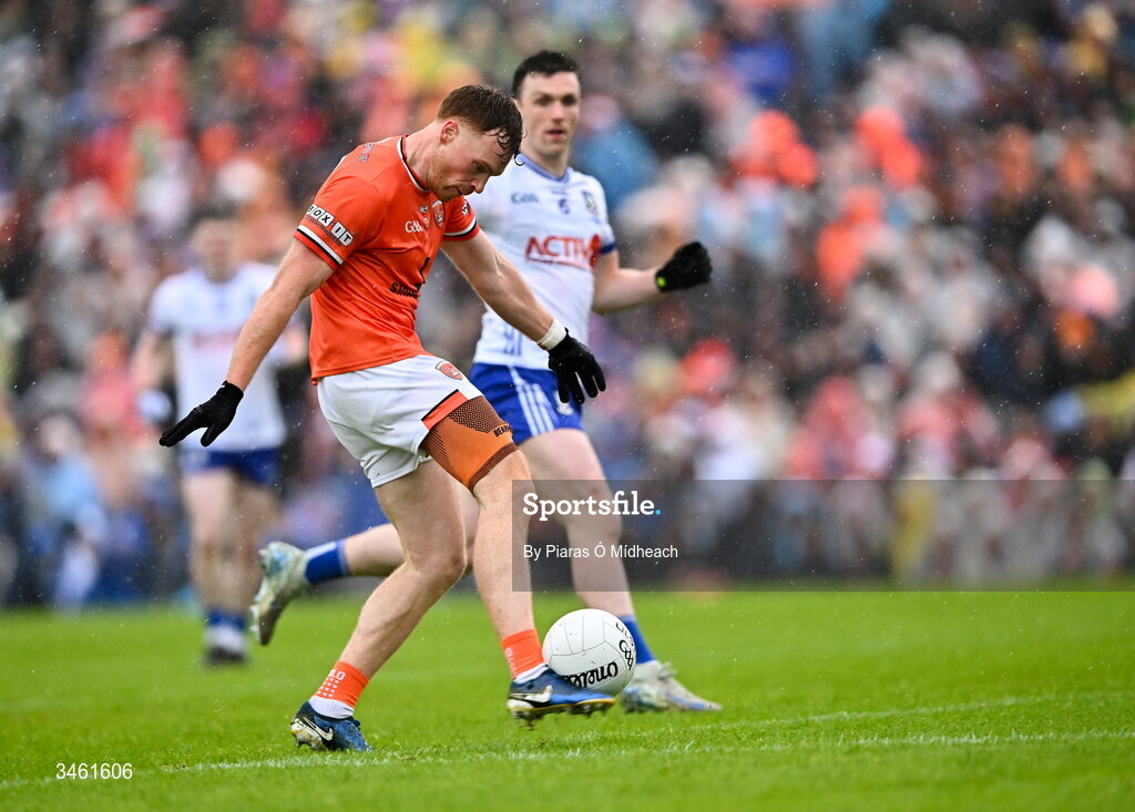 17 May 2026; Jason Duffy of Armagh during the Ulster GAA Football Senior Championship final match between Armagh and Monaghan at St Tiernach's Park in Clones, Monaghan. Photo by Piaras Ó Mídheach/Sportsfile