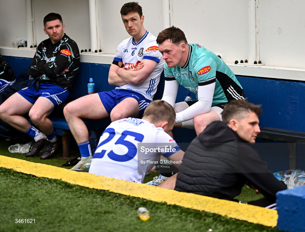 17 May 2026; Monaghan goalkeeper Rory Beggan in the dugout after his side's defeat in the Ulster GAA Football Senior Championship final match between Armagh and Monaghan at St Tiernach's Park in Clones, Monaghan. Photo by Piaras Ó Mídheach/Sportsfile