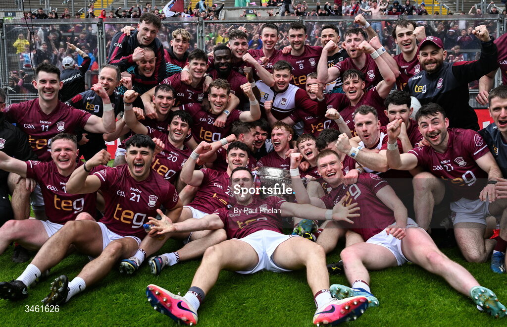 17 May 2026; The Westmeath squad celebrate after winning the Leinster GAA Football Senior Championship final match between Dublin and Westmeath at Croke Park in Dublin. Photo by Paul Phelan/Sportsfile