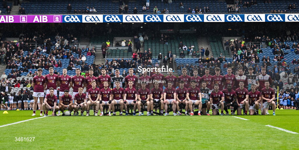17 May 2026; The Westmeath squad before the Leinster GAA Football Senior Championship final match between Dublin and Westmeath at Croke Park in Dublin. Photo by Paul Phelan/Sportsfile