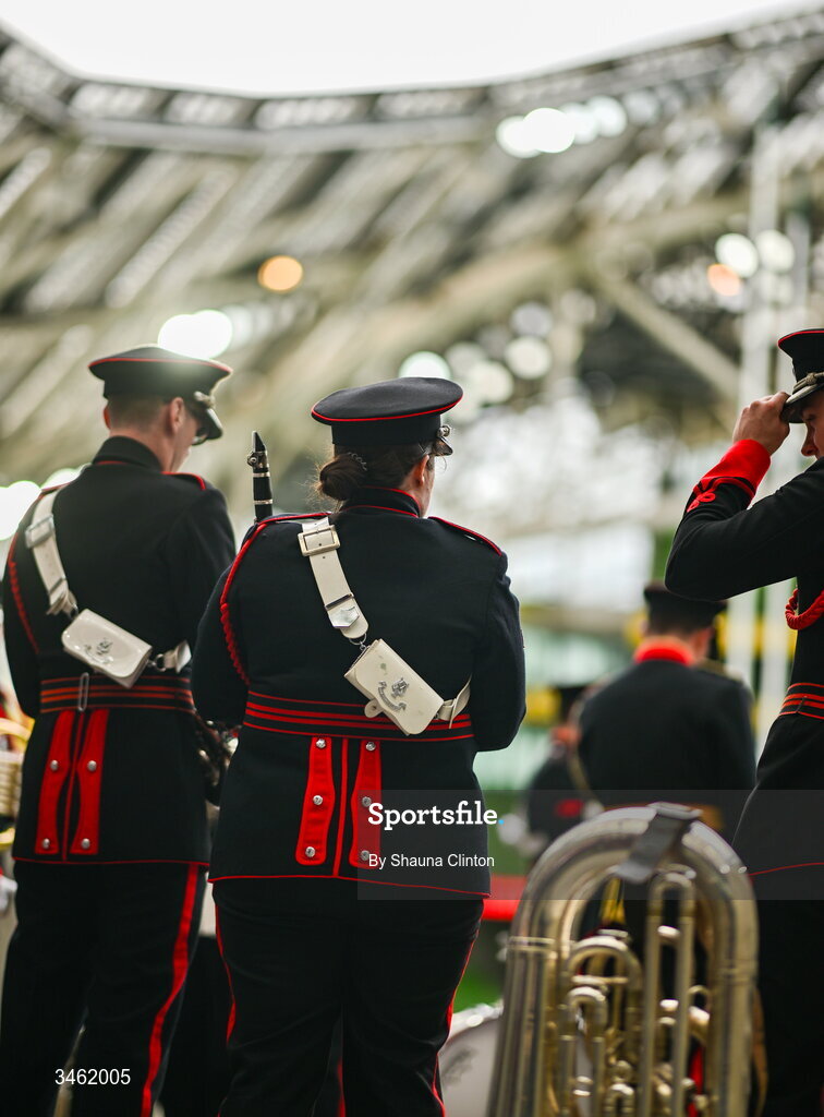 17 May 2026; The brass band waits in the tunnel ahead of the Women's 6 Nations Rugby Championship match between Ireland and Scotland at the Aviva Stadium in Dublin. Photo by Shauna Clinton/Sportsfile