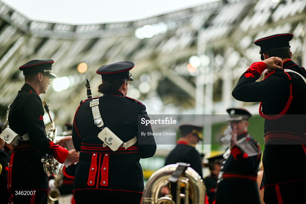 17 May 2026; The brass band waits in the tunnel ahead of the Women's 6 Nations Rugby Championship match between Ireland and Scotland at the Aviva Stadium in Dublin. Photo by Shauna Clinton/Sportsfile
