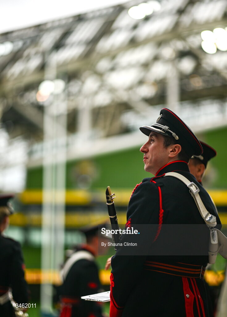 17 May 2026; The brass band waits in the tunnel ahead of the Women's 6 Nations Rugby Championship match between Ireland and Scotland at the Aviva Stadium in Dublin. Photo by Shauna Clinton/Sportsfile