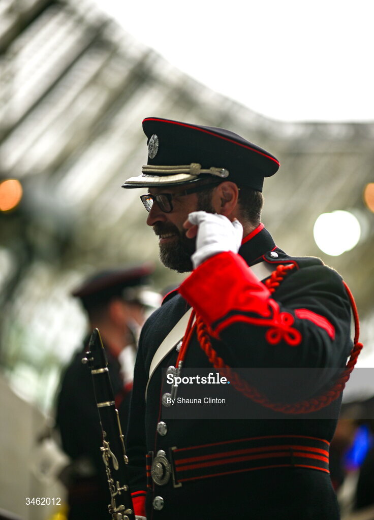 17 May 2026; The brass band waits in the tunnel ahead of the Women's 6 Nations Rugby Championship match between Ireland and Scotland at the Aviva Stadium in Dublin. Photo by Shauna Clinton/Sportsfile