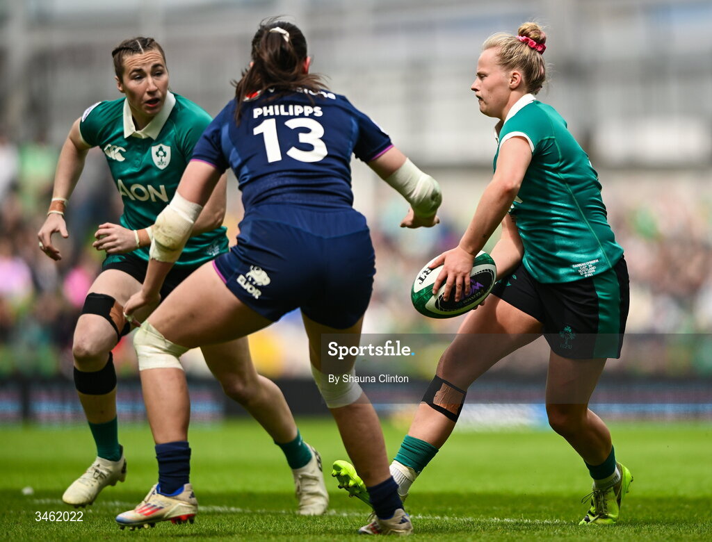 17 May 2026; Dannah O'Brien of Ireland during the Women's 6 Nations Rugby Championship match between Ireland and Scotland at the Aviva Stadium in Dublin. Photo by Shauna Clinton/Sportsfile