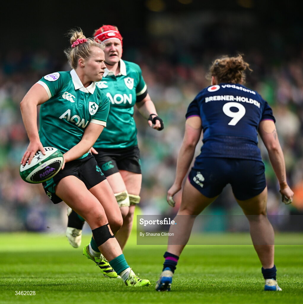 17 May 2026; Dannah O'Brien of Ireland during the Women's 6 Nations Rugby Championship match between Ireland and Scotland at the Aviva Stadium in Dublin. Photo by Shauna Clinton/Sportsfile