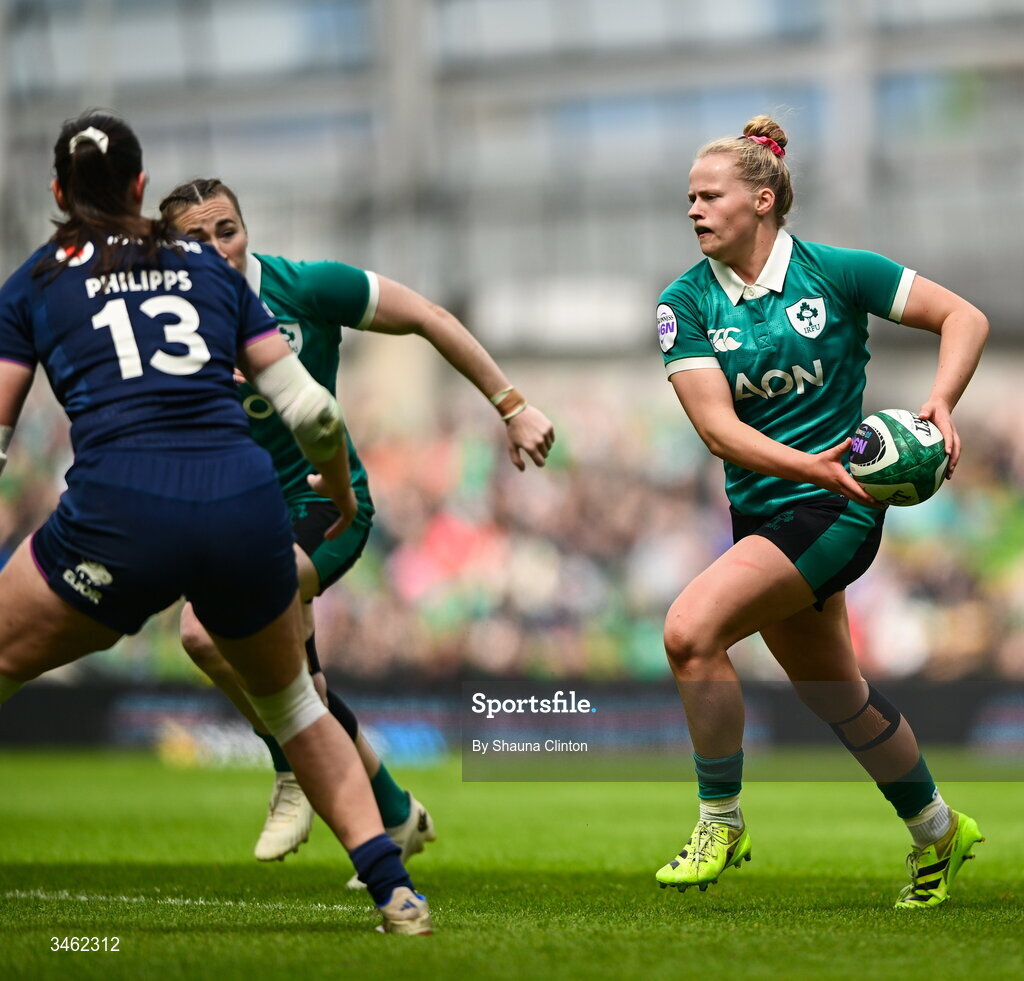 17 May 2026; Dannah O'Brien of Ireland during the Women's 6 Nations Rugby Championship match between Ireland and Scotland at the Aviva Stadium in Dublin. Photo by Shauna Clinton/Sportsfile