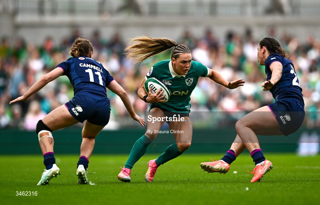 17 May 2026; Béibhinn Parsons of Ireland during the Women's 6 Nations Rugby Championship match between Ireland and Scotland at the Aviva Stadium in Dublin. Photo by Shauna Clinton/Sportsfile
