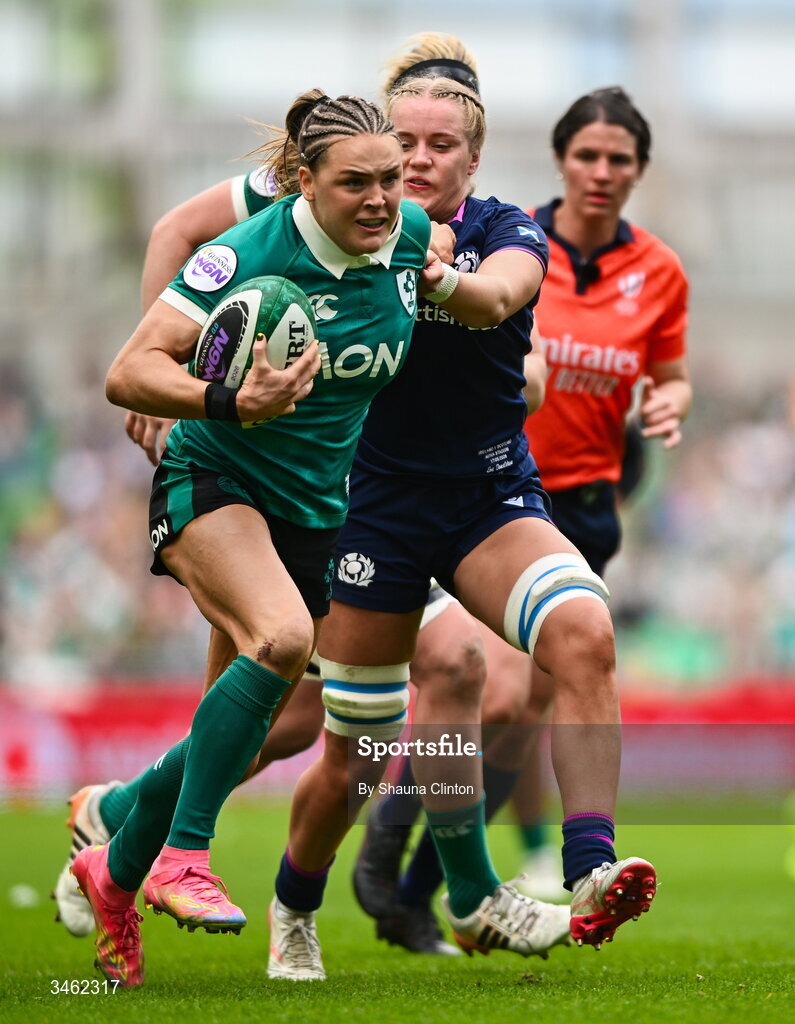 17 May 2026; Béibhinn Parsons of Ireland during the Women's 6 Nations Rugby Championship match between Ireland and Scotland at the Aviva Stadium in Dublin. Photo by Shauna Clinton/Sportsfile