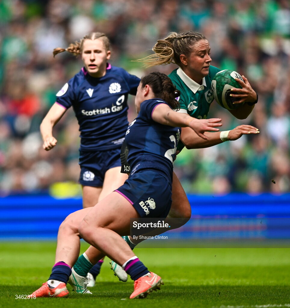 17 May 2026; Stacey Flood of Ireland during the Women's 6 Nations Rugby Championship match between Ireland and Scotland at the Aviva Stadium in Dublin. Photo by Shauna Clinton/Sportsfile