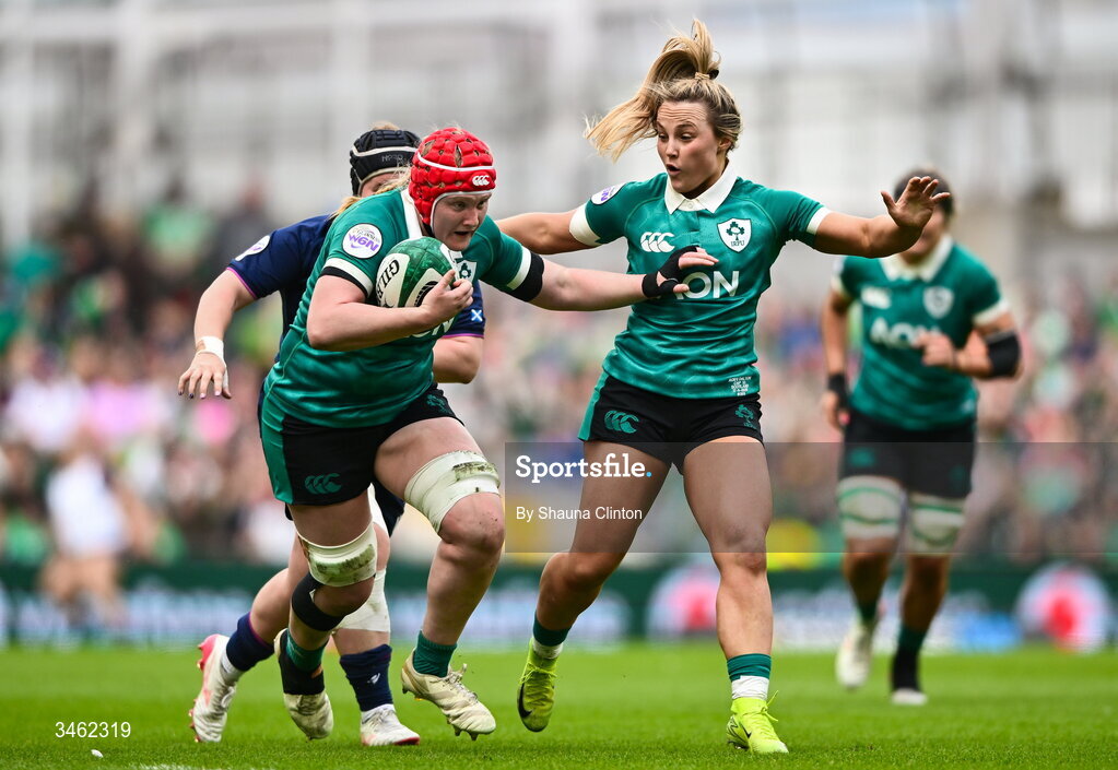 17 May 2026; Aoife Wafer of Ireland during the Women's 6 Nations Rugby Championship match between Ireland and Scotland at the Aviva Stadium in Dublin. Photo by Shauna Clinton/Sportsfile