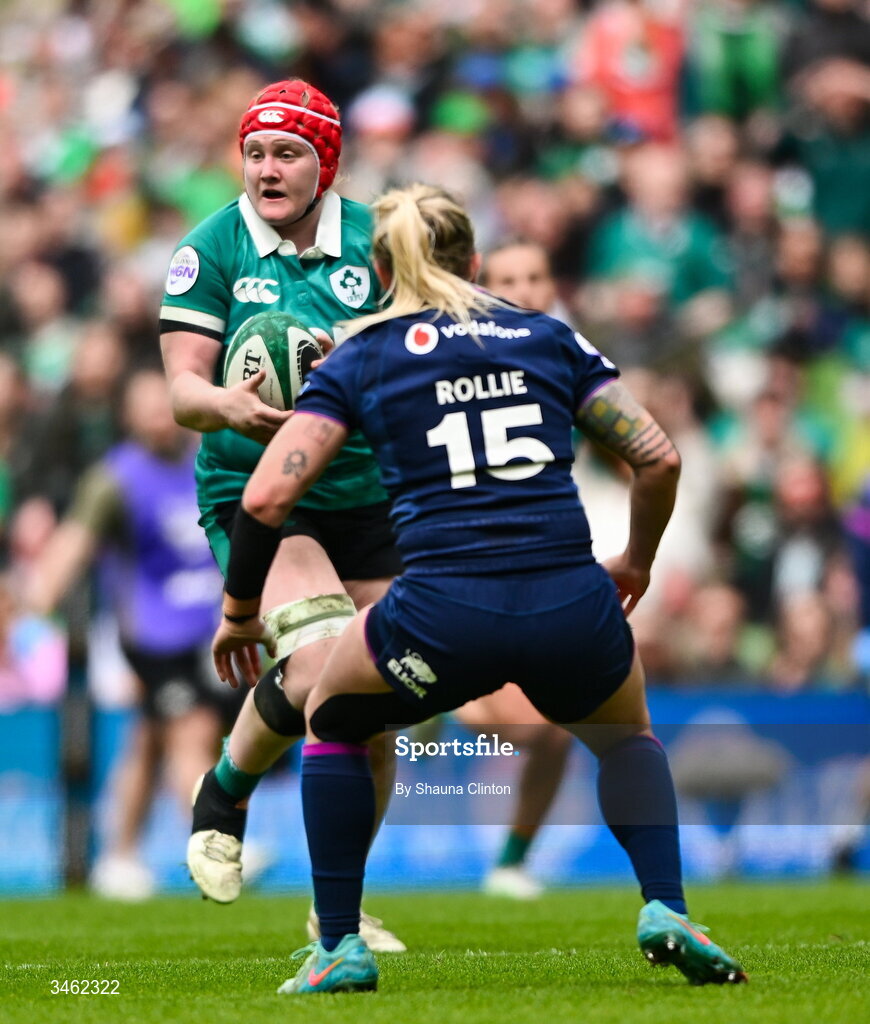 17 May 2026; Aoife Wafer of Ireland during the Women's 6 Nations Rugby Championship match between Ireland and Scotland at the Aviva Stadium in Dublin. Photo by Shauna Clinton/Sportsfile