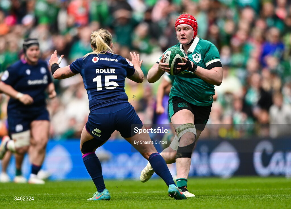 17 May 2026; Aoife Wafer of Ireland during the Women's 6 Nations Rugby Championship match between Ireland and Scotland at the Aviva Stadium in Dublin. Photo by Shauna Clinton/Sportsfile