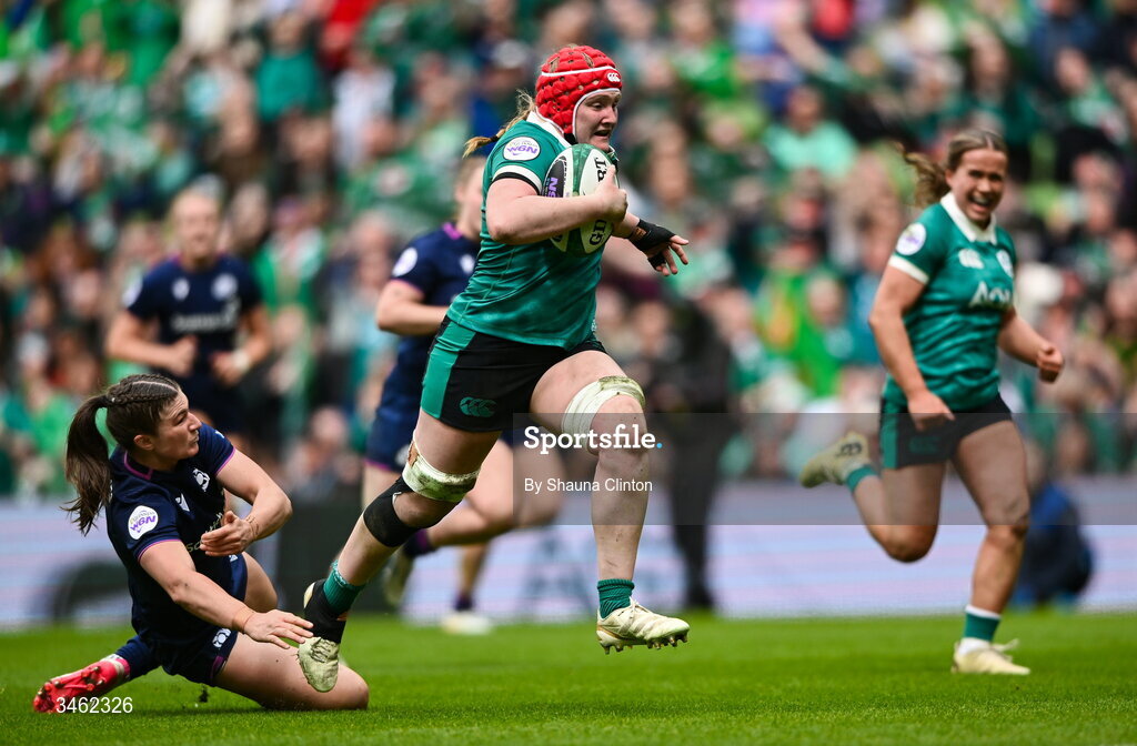 17 May 2026; Aoife Wafer of Ireland during the Women's 6 Nations Rugby Championship match between Ireland and Scotland at the Aviva Stadium in Dublin. Photo by Shauna Clinton/Sportsfile