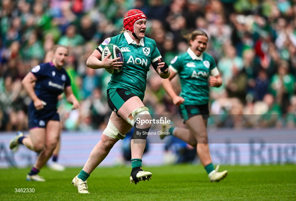 17 May 2026; Aoife Wafer of Ireland during the Women's 6 Nations Rugby Championship match between Ireland and Scotland at the Aviva Stadium in Dublin. Photo by Shauna Clinton/Sportsfile