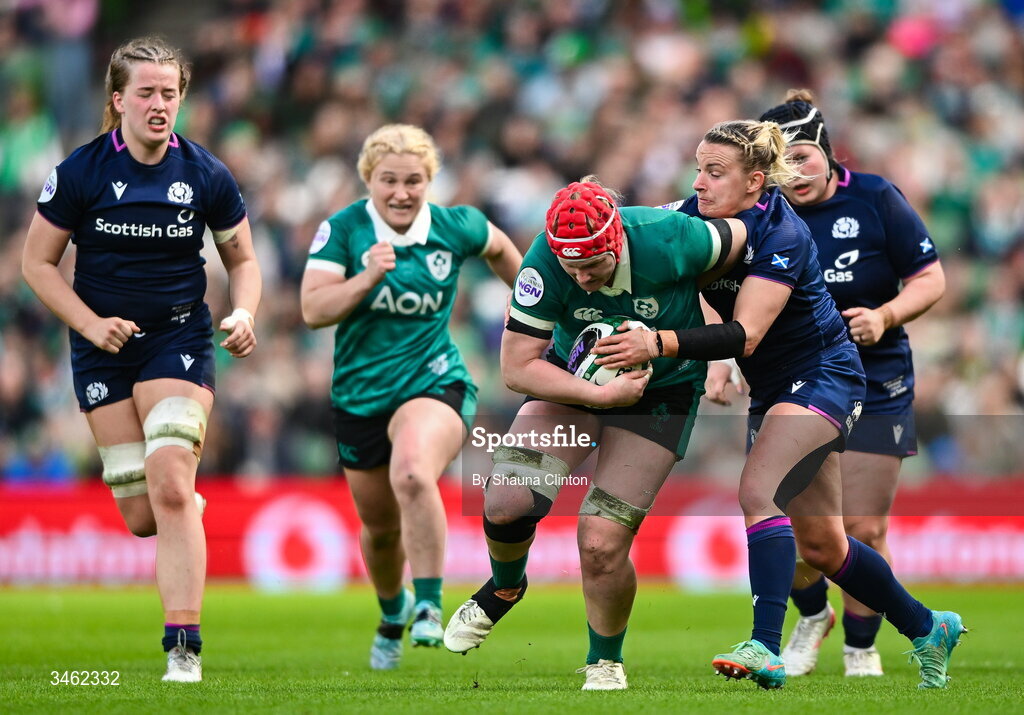 17 May 2026; Aoife Wafer of Ireland during the Women's 6 Nations Rugby Championship match between Ireland and Scotland at the Aviva Stadium in Dublin. Photo by Shauna Clinton/Sportsfile