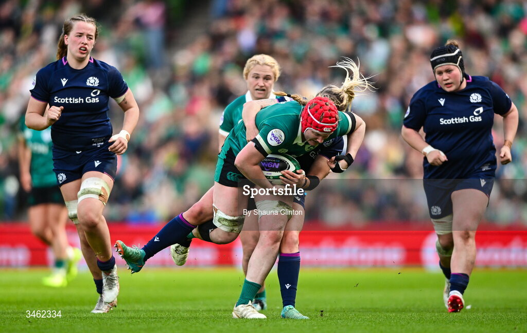 17 May 2026; Aoife Wafer of Ireland during the Women's 6 Nations Rugby Championship match between Ireland and Scotland at the Aviva Stadium in Dublin. Photo by Shauna Clinton/Sportsfile