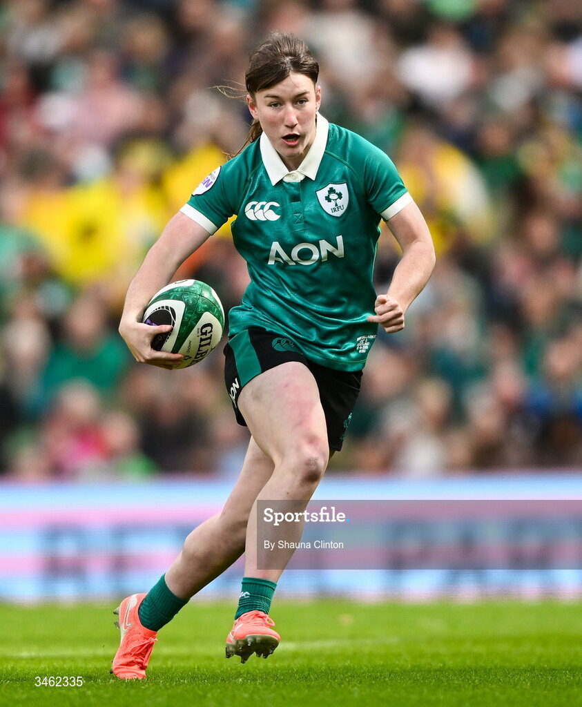 17 May 2026; Niamh Gallagher of Ireland during the Women's 6 Nations Rugby Championship match between Ireland and Scotland at the Aviva Stadium in Dublin. Photo by Shauna Clinton/Sportsfile