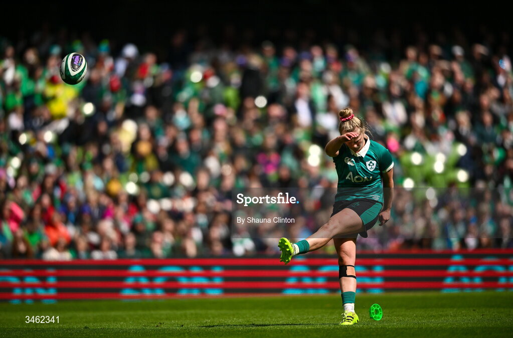 17 May 2026; Dannah O'Brien of Ireland during the Women's 6 Nations Rugby Championship match between Ireland and Scotland at the Aviva Stadium in Dublin. Photo by Shauna Clinton/Sportsfile