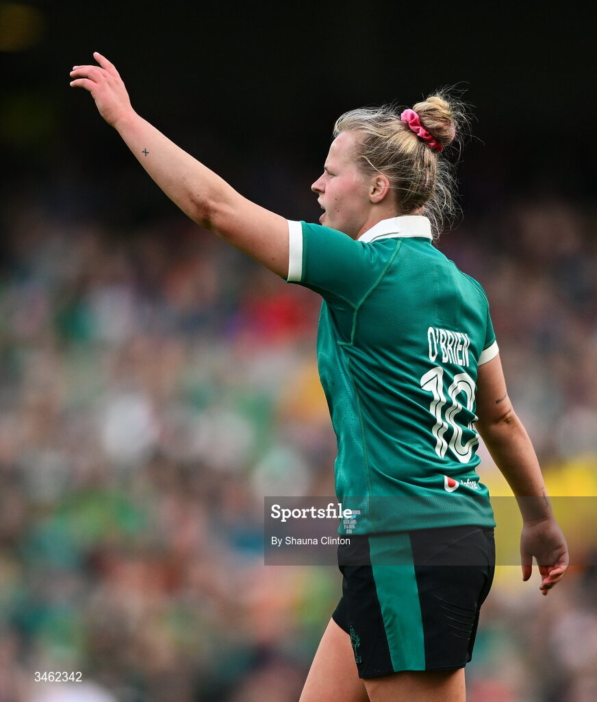 17 May 2026; Dannah O'Brien of Ireland during the Women's 6 Nations Rugby Championship match between Ireland and Scotland at the Aviva Stadium in Dublin. Photo by Shauna Clinton/Sportsfile