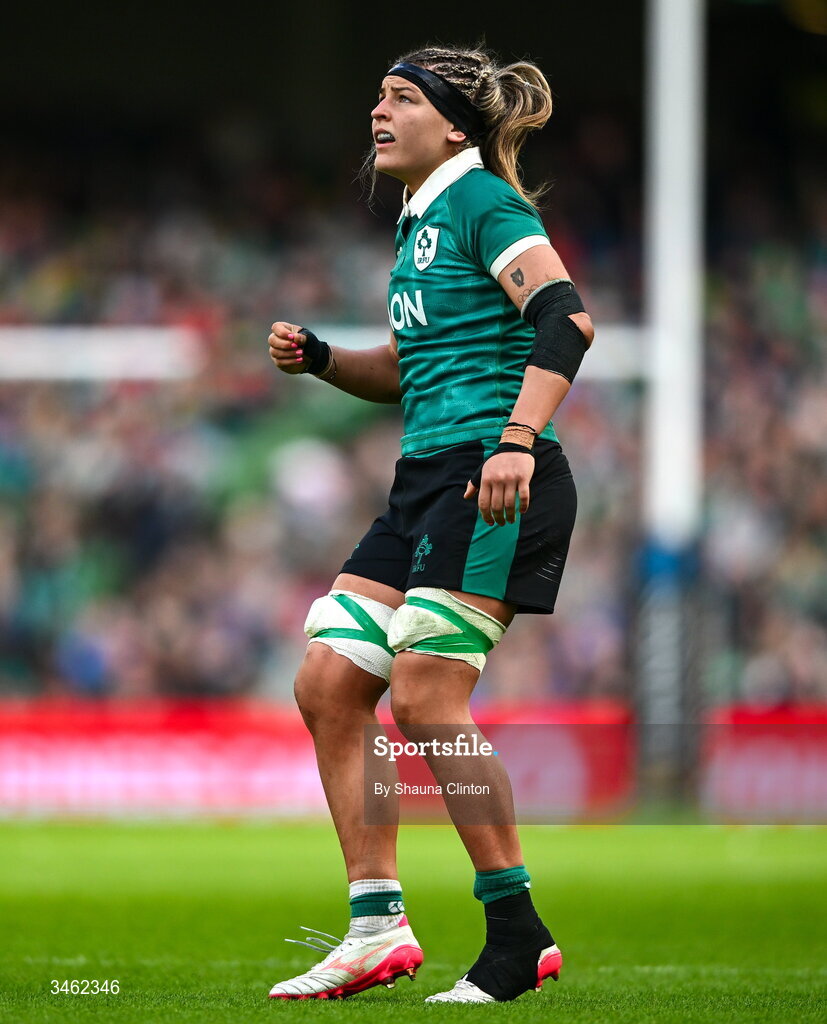 17 May 2026; Erin King of Ireland during the Women's 6 Nations Rugby Championship match between Ireland and Scotland at the Aviva Stadium in Dublin. Photo by Shauna Clinton/Sportsfile