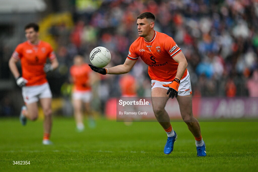 17 May 2026; Greg McCabe of Armagh during the Ulster GAA Football Senior Championship final match between Armagh and Monaghan at St Tiernach's Park in Clones, Monaghan. Photo by Ramsey Cardy/Sportsfile