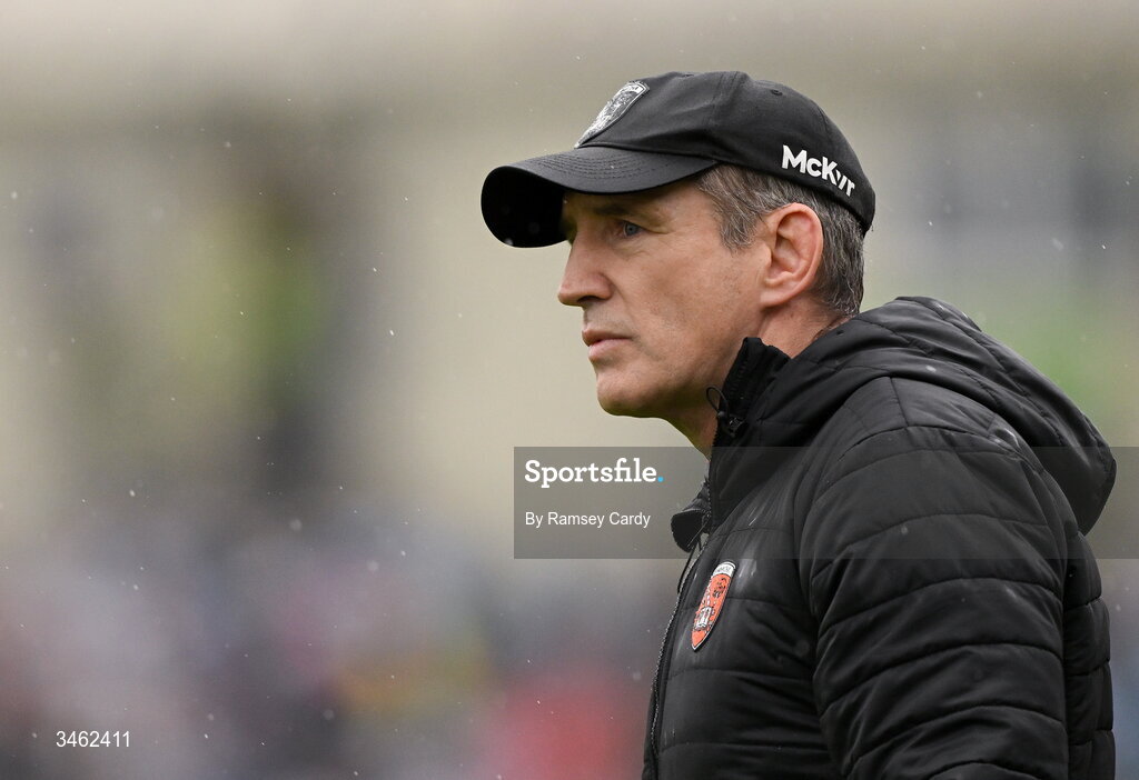 17 May 2026; Armagh manager Kieran McGeeney during the Ulster GAA Football Senior Championship final match between Armagh and Monaghan at St Tiernach's Park in Clones, Monaghan. Photo by Ramsey Cardy/Sportsfile