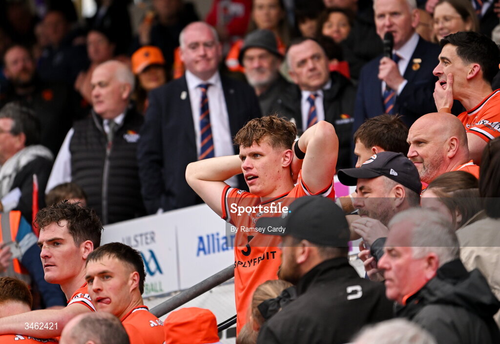 17 May 2026; Oisin O'Neill of Armagh after the Ulster GAA Football Senior Championship final match between Armagh and Monaghan at St Tiernach's Park in Clones, Monaghan. Photo by Ramsey Cardy/Sportsfile