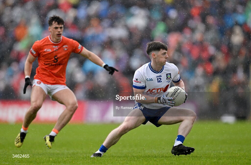 17 May 2026; Stephen O'Hanlon of Monaghan during the Ulster GAA Football Senior Championship final match between Armagh and Monaghan at St Tiernach's Park in Clones, Monaghan. Photo by Ramsey Cardy/Sportsfile