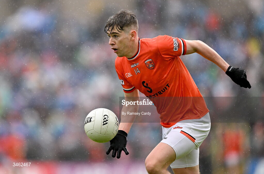 17 May 2026; Andrew Murnin of Armagh during the Ulster GAA Football Senior Championship final match between Armagh and Monaghan at St Tiernach's Park in Clones, Monaghan. Photo by Ramsey Cardy/Sportsfile