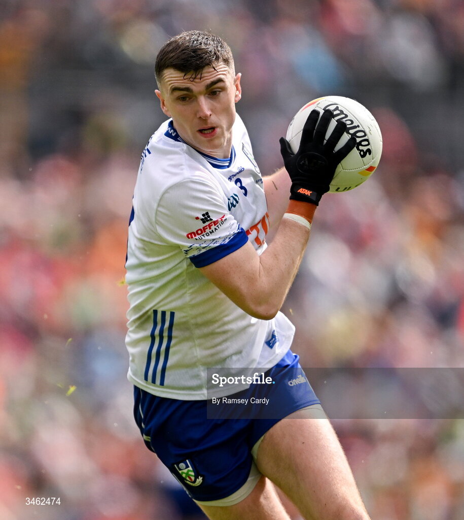 17 May 2026; Míchéal McCarville of Monaghan during the Ulster GAA Football Senior Championship final match between Armagh and Monaghan at St Tiernach's Park in Clones, Monaghan. Photo by Ramsey Cardy/Sportsfile