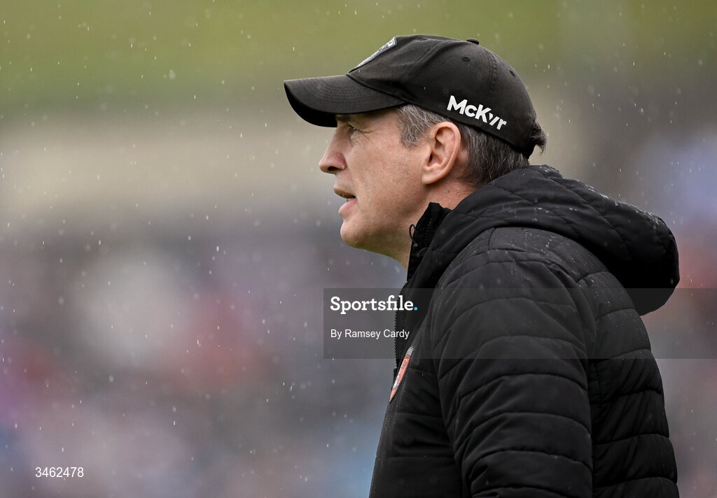 17 May 2026; Armagh manager Kieran McGeeney during the Ulster GAA Football Senior Championship final match between Armagh and Monaghan at St Tiernach's Park in Clones, Monaghan. Photo by Ramsey Cardy/Sportsfile