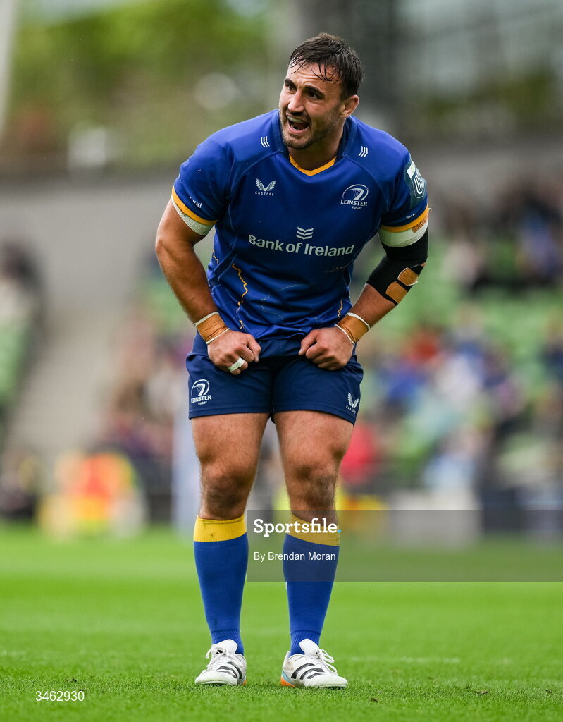 16 May 2026; Rónan Kelleher of Leinster during the United Rugby Championship match between Leinster and Ospreys at the Aviva Stadium in Dublin. Photo by Brendan Moran/Sportsfile