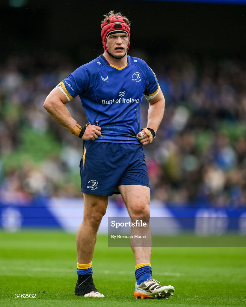 16 May 2026; Josh van der Flier of Leinster during the United Rugby Championship match between Leinster and Ospreys at the Aviva Stadium in Dublin. Photo by Brendan Moran/Sportsfile