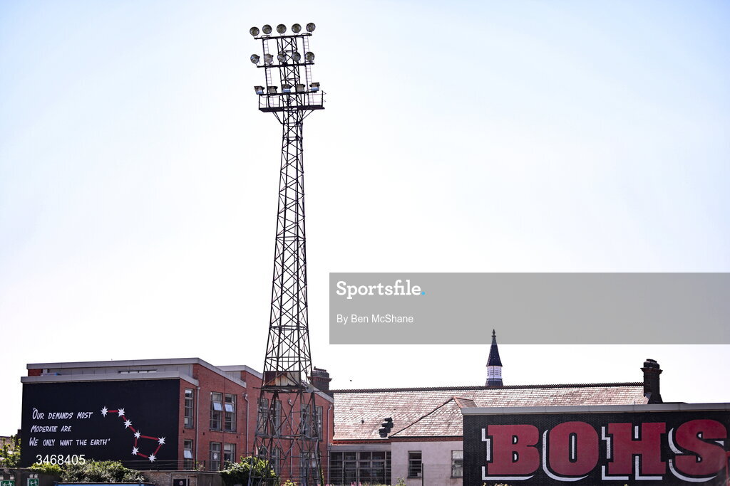 25 May 2026; A general view of Dalymount Park before the SSE Airtricity Men’s Premier Division match between Bohemians and Shamrock Rovers at Dalymount Park in Dublin. Photo by Ben McShane/Sportsfile