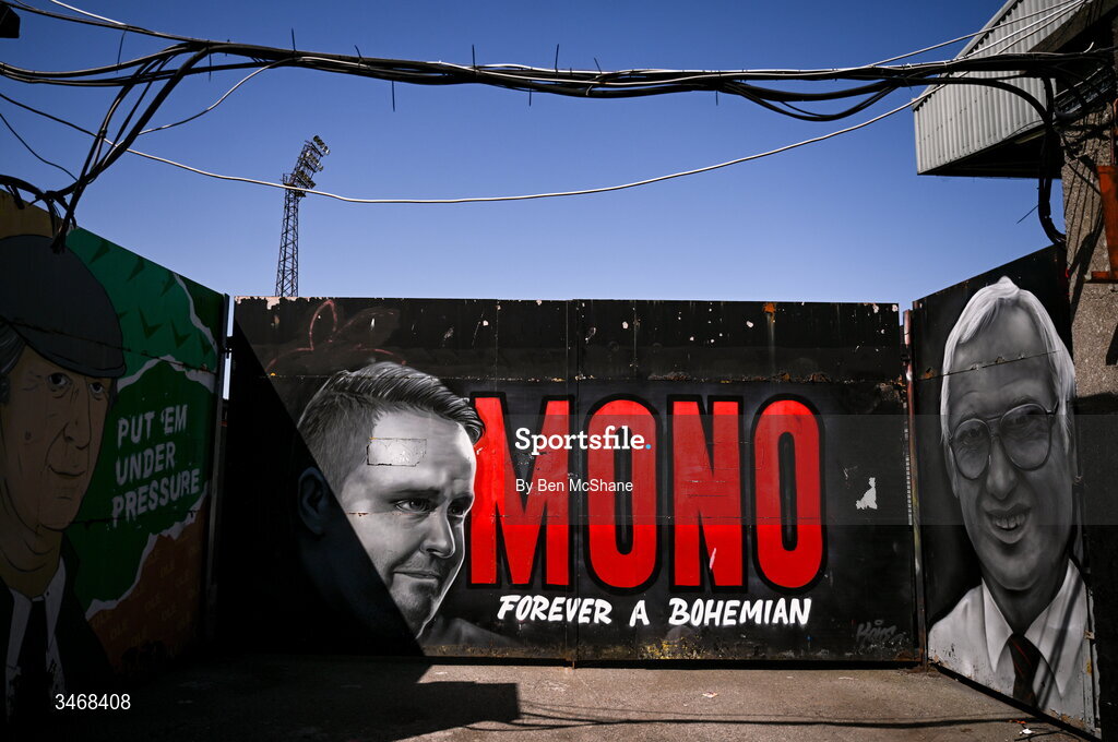 25 May 2026; A general view outside of Dalymount Park before the SSE Airtricity Men’s Premier Division match between Bohemians and Shamrock Rovers at Dalymount Park in Dublin. Photo by Ben McShane/Sportsfile