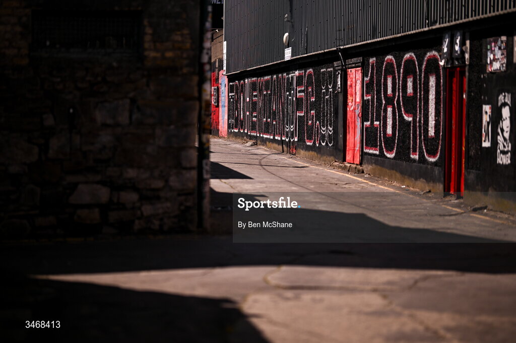 25 May 2026; A general view outside of Dalymount Park before the SSE Airtricity Men’s Premier Division match between Bohemians and Shamrock Rovers at Dalymount Park in Dublin. Photo by Ben McShane/Sportsfile