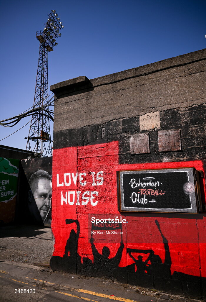 25 May 2026; A general view outside of Dalymount Park before the SSE Airtricity Men’s Premier Division match between Bohemians and Shamrock Rovers at Dalymount Park in Dublin. Photo by Ben McShane/Sportsfile