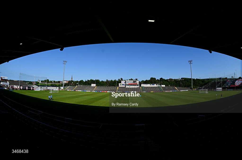 25 May 2026; A general view before the SSE Airtricity Men’s Premier Division match between Derry City and Shelbourne at Find Insurance Celtic Park in Derry. Photo by Ramsey Cardy/Sportsfile