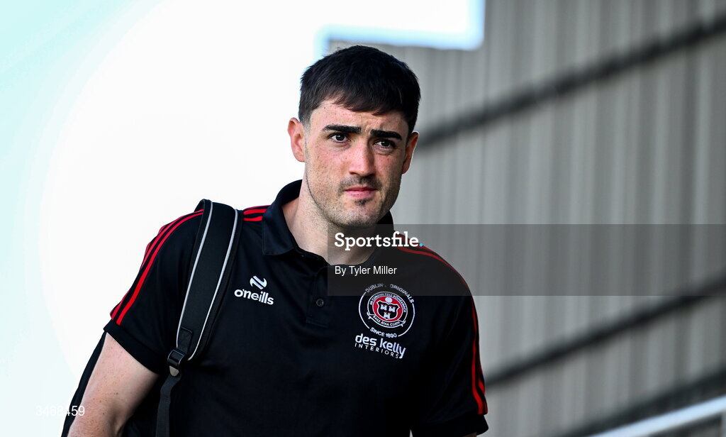 25 May 2026; Dawson Devoy of Bohemians arrives before the SSE Airtricity Men’s Premier Division match between Bohemians and Shamrock Rovers at Dalymount Park in Dublin. Photo by Tyler Miller/Sportsfile