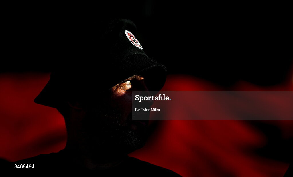 25 May 2026; A Bohemians supporter before the SSE Airtricity Men’s Premier Division match between Bohemians and Shamrock Rovers at Dalymount Park in Dublin. Photo by Tyler Miller/Sportsfile