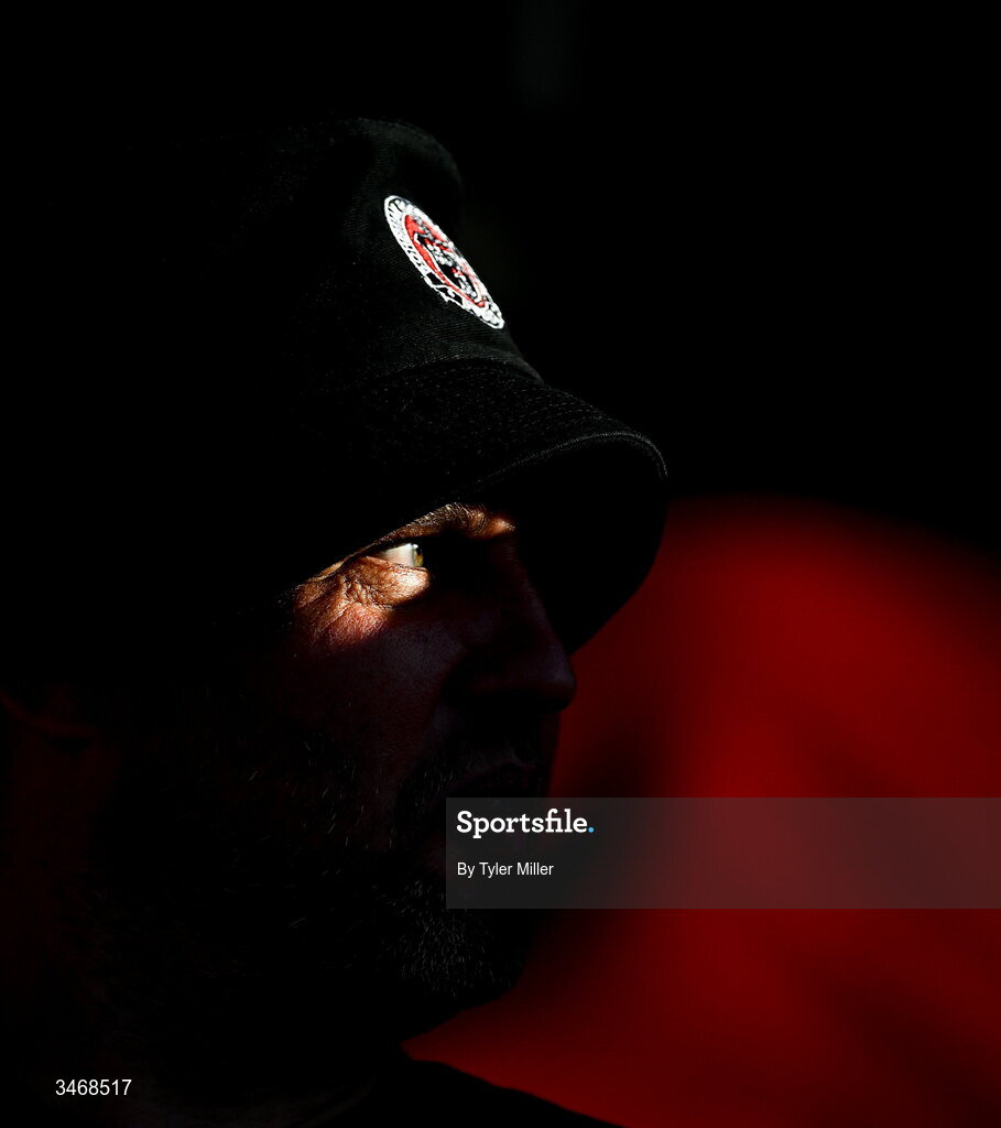 25 May 2026; A Bohemians supporter before the SSE Airtricity Men’s Premier Division match between Bohemians and Shamrock Rovers at Dalymount Park in Dublin. Photo by Tyler Miller/Sportsfile