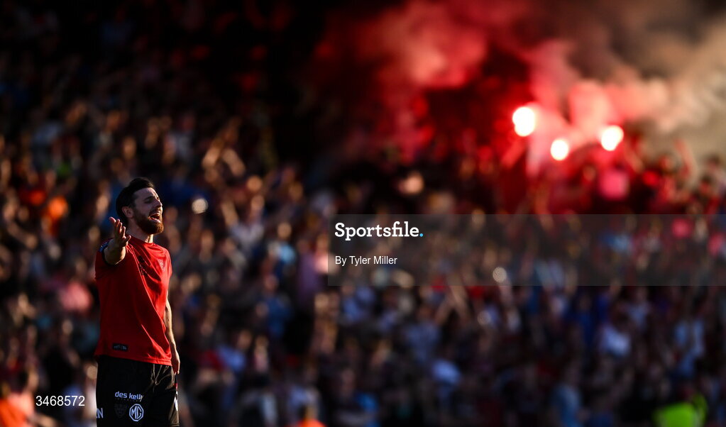 25 May 2026; Jordan Flores of Bohemians during the SSE Airtricity Men’s Premier Division match between Bohemians and Shamrock Rovers at Dalymount Park in Dublin. Photo by Tyler Miller/Sportsfile