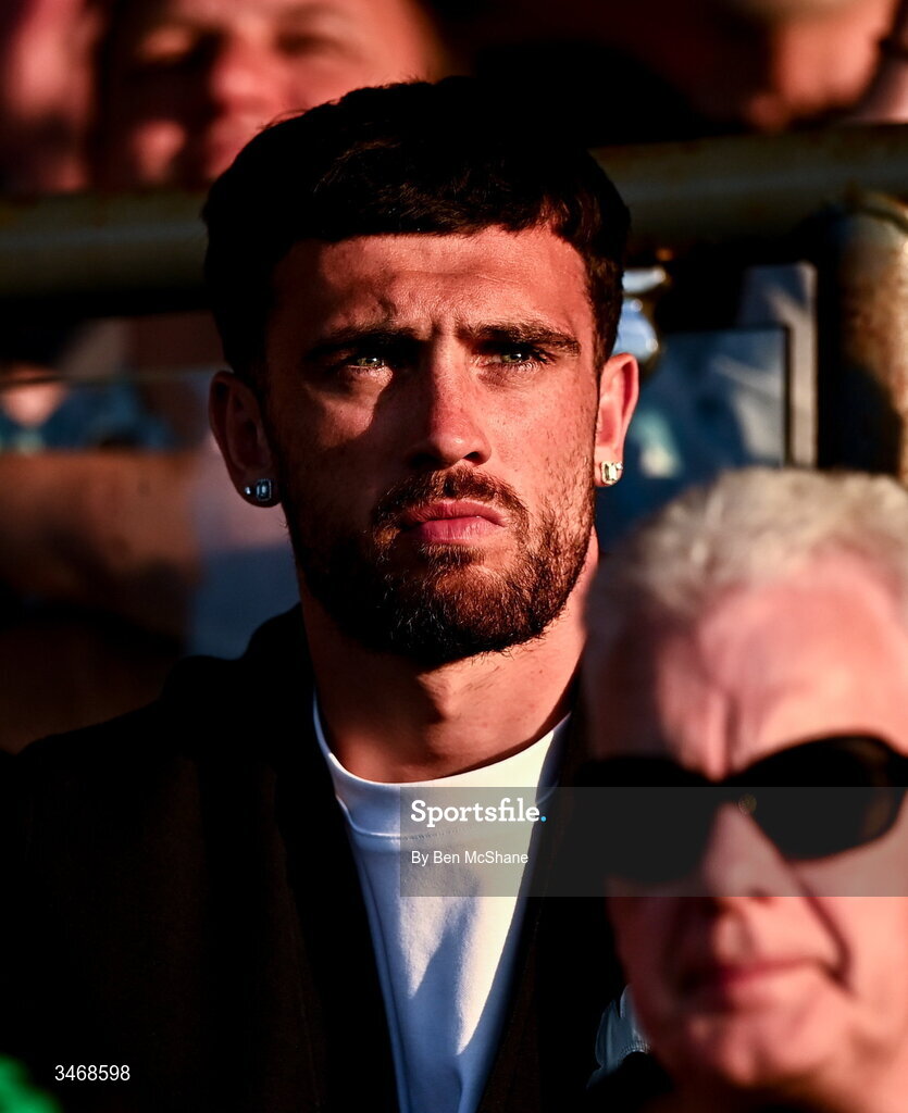 25 May 2026; Republic of Ireland international Troy Parrott in attendance during the SSE Airtricity Men’s Premier Division match between Bohemians and Shamrock Rovers at Dalymount Park in Dublin. Photo by Ben McShane/Sportsfile