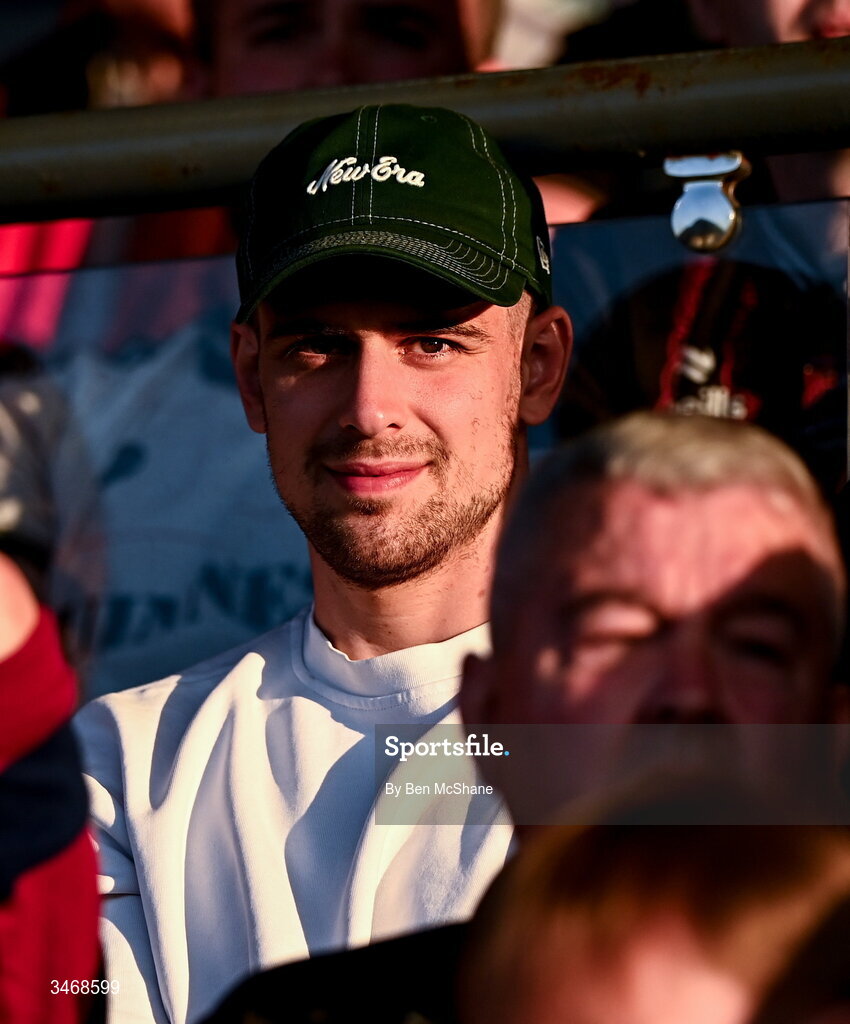 25 May 2026; Republic of Ireland international Jayson Molumby in attendance during the SSE Airtricity Men’s Premier Division match between Bohemians and Shamrock Rovers at Dalymount Park in Dublin. Photo by Ben McShane/Sportsfile