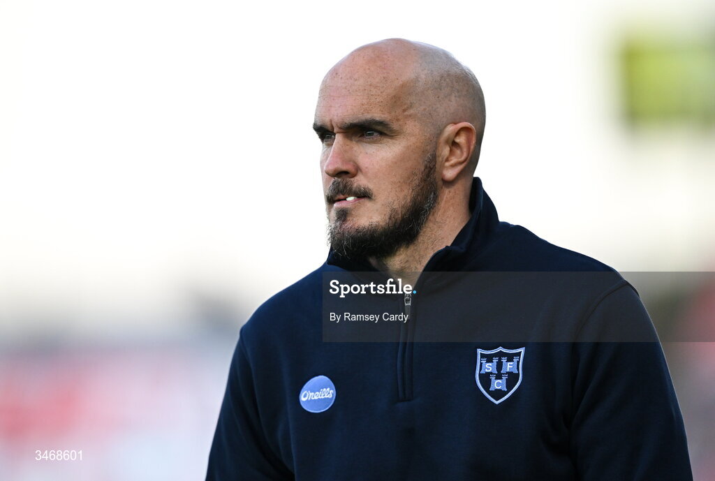 25 May 2026; Shelbourne head coach Joey O'Brien during the SSE Airtricity Men’s Premier Division match between Derry City and Shelbourne at Find Insurance Celtic Park in Derry. Photo by Ramsey Cardy/Sportsfile