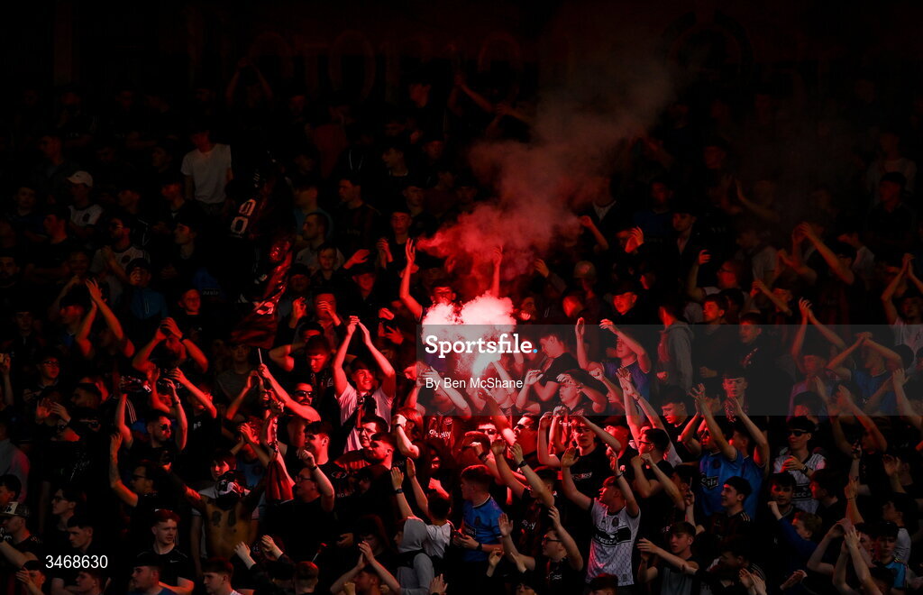 25 May 2026; Bohemians supporters during the SSE Airtricity Men’s Premier Division match between Bohemians and Shamrock Rovers at Dalymount Park in Dublin. Photo by Ben McShane/Sportsfile