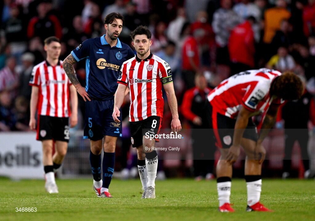 25 May 2026; Adam O'Reilly of Derry City after his side's draw in the SSE Airtricity Men’s Premier Division match between Derry City and Shelbourne at Find Insurance Celtic Park in Derry. Photo by Ramsey Cardy/Sportsfile